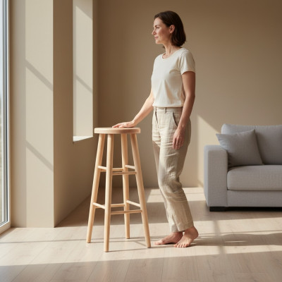 Round Stool Wooden Stool Solid Wood Stool Footstool Chair Bar Stool