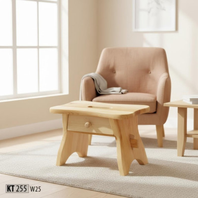 Footstool Pine Footrest Real Wood Stool Ottoman Solid Wood Footstool