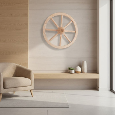 Wooden Wheel Decorative Wheel Ø 40 cm Whitewash Spoked Wheel Wall Decoration Garden Decoration Wagon Wheel
