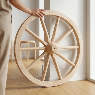 Decorative Wooden Wheel Ø 60 cm Spoked Wheel Wagon Wheel Garden Decoration Shop Decoration New