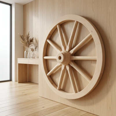 Decorative Wooden Wheel Ø 60 cm Spoked Wheel Wagon Wheel Garden Decoration Shop Decoration New