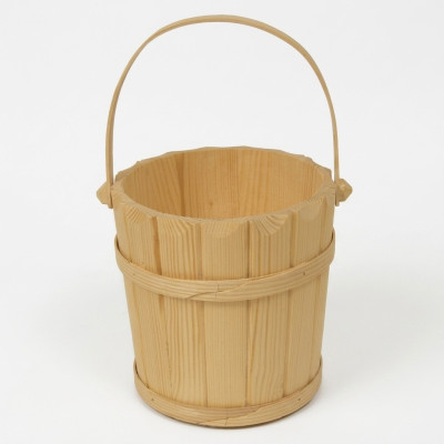 Wooden bucket water bucket sauna bucket medieval bucket pine real wood 25cm new
