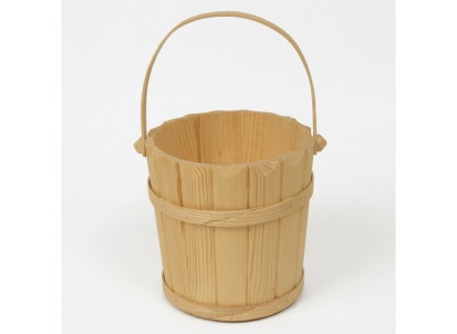Wooden bucket water bucket sauna bucket medieval bucket pine real wood 25cm new