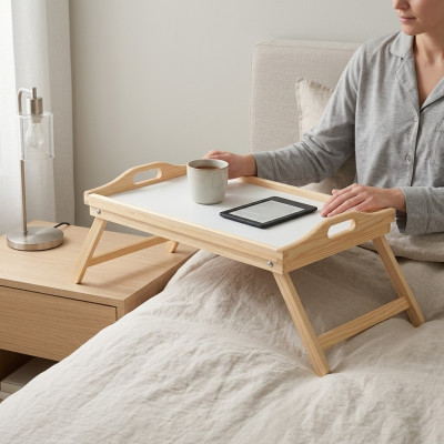 Breakfast table wood laptop table real wood side table solid wood tray