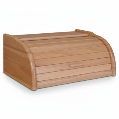Beech Bread Box 40 cm Bread Box Roll Top Bread Roll Flap Real Wood Case