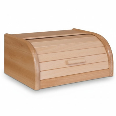Beech Bread Box 32 cm Wood Bread Box Roller Shutter Bread Roll Flap Real Wood New