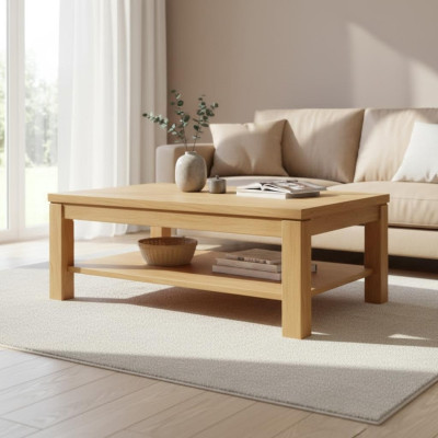 Solid wood natural coffee table massive wood furniture noble design living room table tables