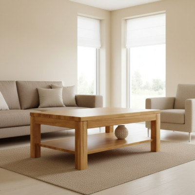 Coffee table wood tables for living and dining room 100x70 solid wood