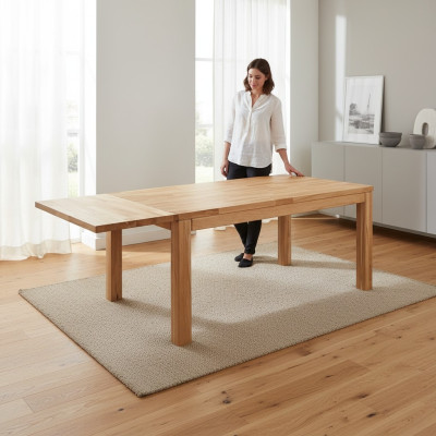Table wood tables 160x90cm wood dining tables conference solid wood genuine oak new