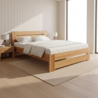 Bed Wooden Bed Real Wood Beds Bedroom Hotel Design Style Solid Furniture