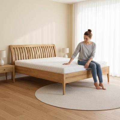 Solid wood bed, double matrimonial beds, beech wood, bedroom furniture, wood, 160x200cm, new