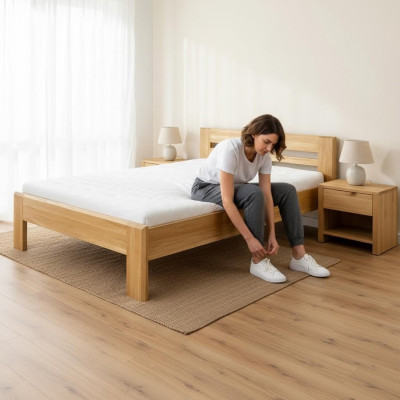 Wood bed bedroom real wood bed beds hotel 200x200 style solid furniture