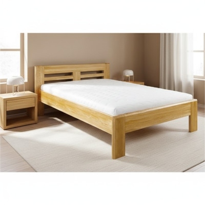 Beds Wooden Bed Real Wood Bed Hotel Design Style Massive 140x200 Bedroom