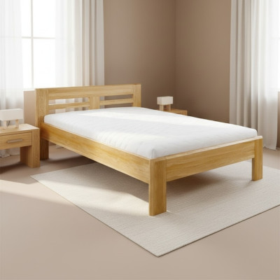 Beds Wooden Bed Real Wood Bed Hotel Design Style Solid 120x200 Bedroom