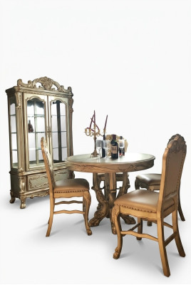 Round dining room round table tables wood round decor classic baroque style
