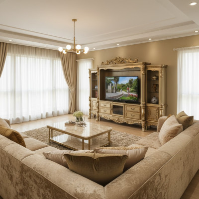 Living room extension, media wall, TV wall, TV cabinet, living wall