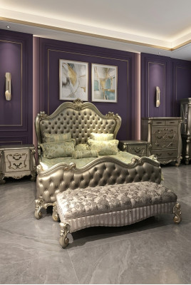 Bed design double bed beds luxury classic baroque rococo Chesterfield