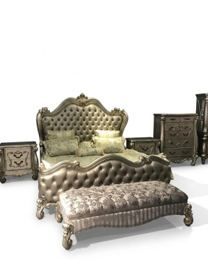 Bed design double bed beds luxury classic baroque rococo Chesterfield