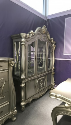 Display Glass Bar Cabinet Home Baroque Cabinets Wall Shelf Wood Display Case