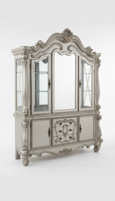 Display Glass Bar Cabinet Home Baroque Cabinets Wall Shelf Wood Display Case