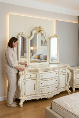 Buffet dresser dressers cabinet baroque rococo mirror sideboard