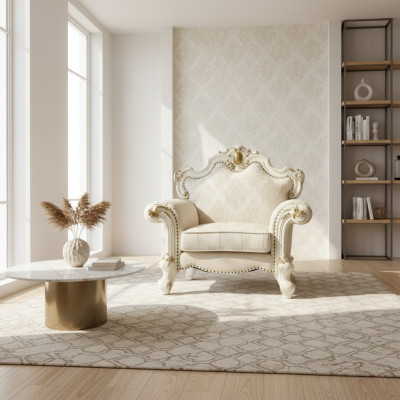 Textile Armchair 1 Seater Sofa Upholstered Sofas Design Classic Luxury Baroque
