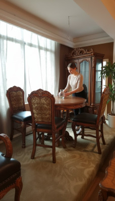 Round dining table, wood tables, round classic baroque rococo furniture new