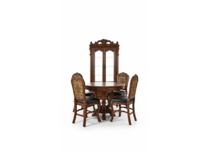 Round dining room + 4 chair set decoration ensemble round table wood tables
