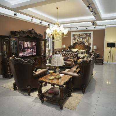 Sofa set 321 seater sofa couch leather suite upholstered set wood baroque