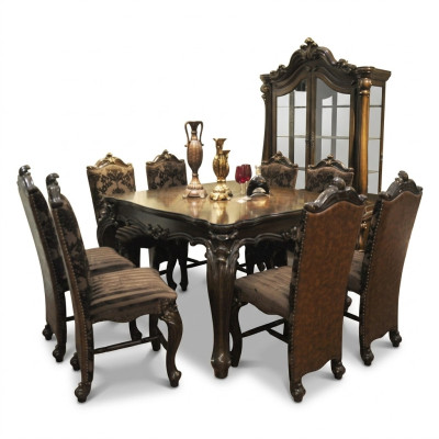 Classic Table Dining Table Wood Dining Room Set 8x Chair Set Chairs
