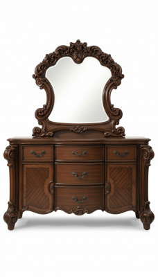 Noble chest of drawers buffet cupboards cabinet + mirror Baroque Rococo sideboard wood new