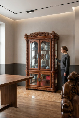 Noble showcase antique style baroque rococo cabinet display decoration living room