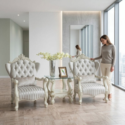 Lounge Club Set 3-piece Set 2x Armchair Side Table Table Sofa Set New