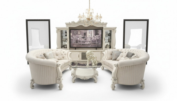Complete sofa set 4+4 seater designer living landscape 2-piece group