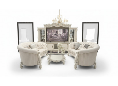 Complete sofa set 4+4 seater designer living landscape 2-piece group