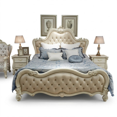 Design bed double luxury sleep room beds leather hotel 180x200cm