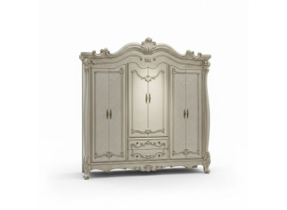 Classic antique style wardrobe cabinet wood closet bedroom baroque