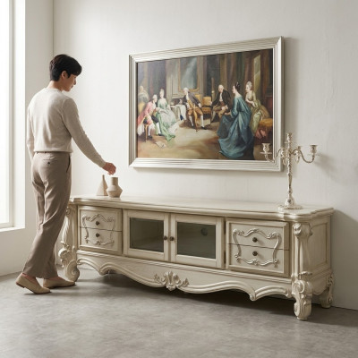 Sideboard TV lowboard RTV cabinet table living room wood classic baroque new