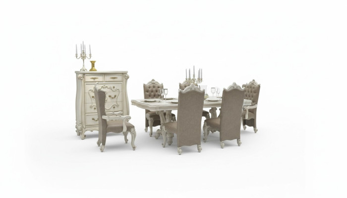Royal dining table wooden classic tables Baroque Rococo dining room
