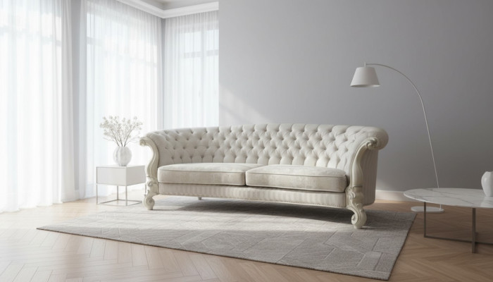 Sofa 4-seater couch design upholstery Chesterfield seat set leather textile