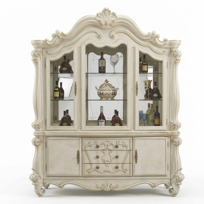 Luxury display showcase vitrines glass cabinet antique style baroque rococo