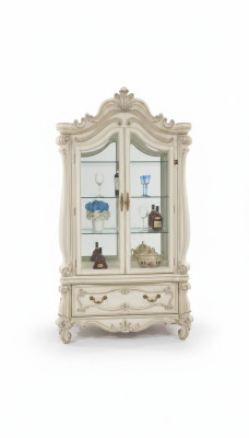 Sideboard Luxury Display Cabinet Glass Cupboard Antique Style Baroque Rococo