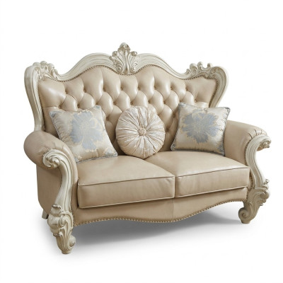 Luxury 2-seater couch, upholstered sofa, leather couches set, Chesterfield Baroque.