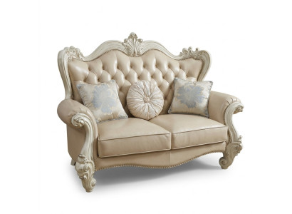 Luxury 2-seater couch, upholstered sofa, leather couches set, Chesterfield Baroque.