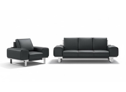 Design sofa seat cushion couch group set furniture leather 3 1-seater