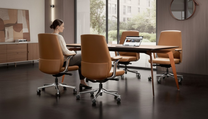 Office Set 4x Conference Chairs & Conference Table Complete Set Meeting Table 5-piece.