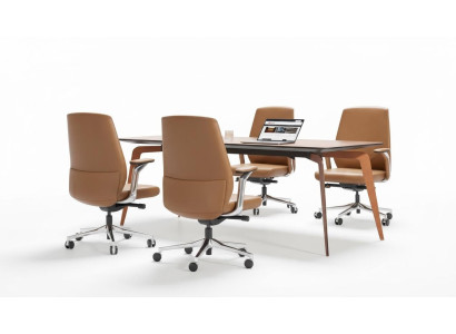 Office Set 4x Conference Chairs & Conference Table Complete Set Meeting Table 5-piece.