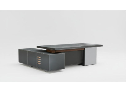 Design office furniture setup desk corner table boss leather wood
