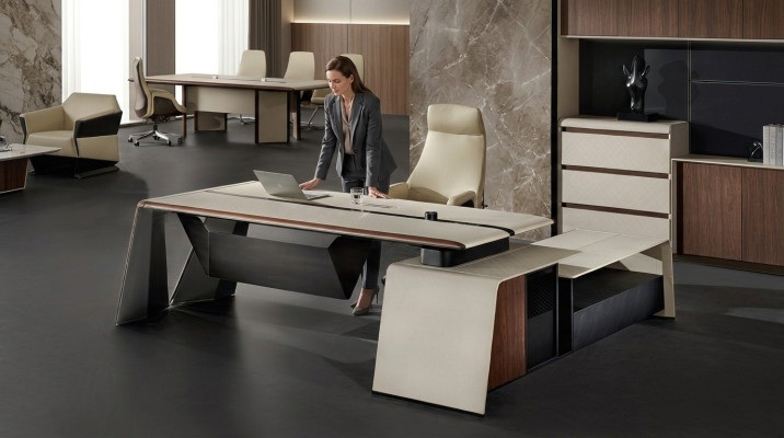 Design office desk table chair furnishings corner desk with chair 2-piece set.