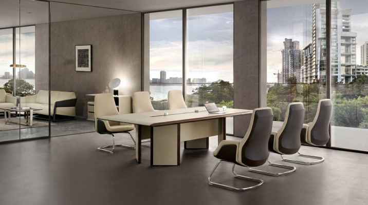 Conference table 6 chairs chair table meeting office furniture 7-piece set